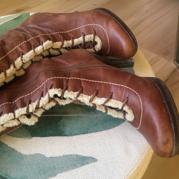 Military Style Boots with Fur Trim - Picture 4 of 11